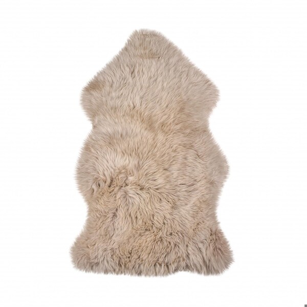 Homeroots 2 x 3 ft. New Zealand Single Sheepskin Taupe 293183 - main
